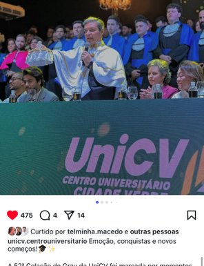 UniCV realiza 52ª Colação de Grau com emoção e celebração das conquistas